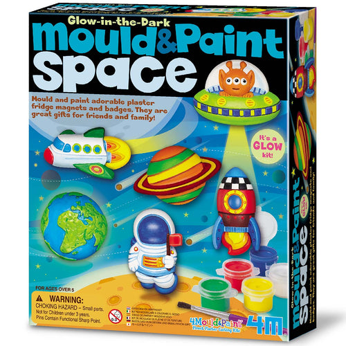 Kit packaging is colourful cardboard box with images of space figurines. 