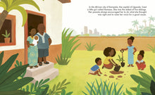 Load image into Gallery viewer, Inside spread shows Vanessa planting trees in a garden outside her home. 
