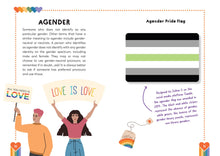 Load image into Gallery viewer, Pages 10 and 11 are titled Agender and have an explanation and the agender pride flag. 
