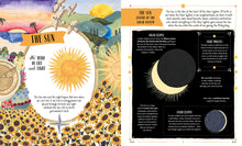 Load image into Gallery viewer, Pages 6&amp;7 are about the sun with colourful illustrations and graphics about eclipses.
