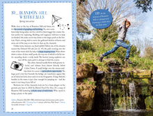 Load image into Gallery viewer, Page 28 and 29 are titled &#39;brandon hill waterfalls&#39; and show a picture of a child leaping over water.
