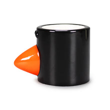 Load image into Gallery viewer, Egg cup as seen from the side with 3D beak and eyes. 
