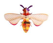 Load image into Gallery viewer, Assembled honeybee made of intersecting card pieces. 
