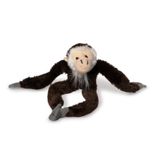 Load image into Gallery viewer, a brown monkey plush sitting with its legs crossed and arms wide open
