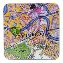 Load image into Gallery viewer, An illustrated map of Totterdown shows Victoria Park, a mosque, and a hot air balloon. 
