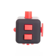 Load image into Gallery viewer, Black fidget cube with two buttons. 
