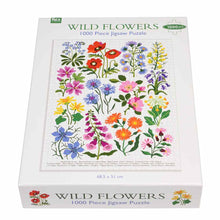 Load image into Gallery viewer, Front of box showing completed puzzle. &quot;Wild Flower 1000 Piece Jigsaw Puzzle&quot; is written on it
