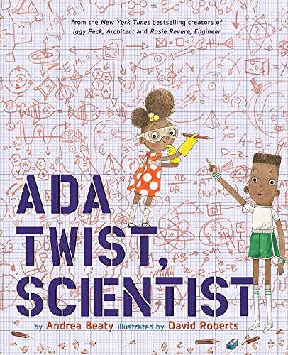Cover of Ada Twist Scientist features two Black children with drawings in the background.