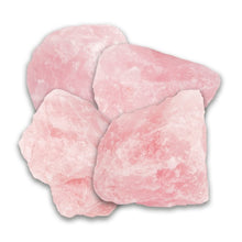 Load image into Gallery viewer, 4 large pink rose quartz rocks. 
