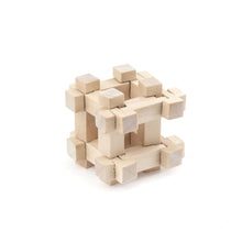 Load image into Gallery viewer, Interlocking pieces of wood in a cube shape. 
