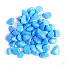 Load image into Gallery viewer, Pile of bright blue howlite has faint darker blue lines. 
