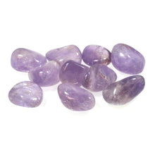 Load image into Gallery viewer, 10 translucent purple amethyst gemstones.

