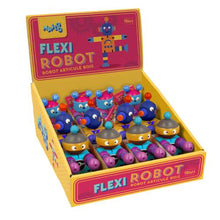 Load image into Gallery viewer, Pink and yellow cardboard box with 12 robots inside. 
