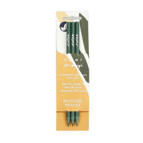 Three green pencils with 