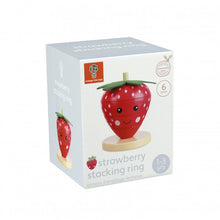 Load image into Gallery viewer, Box packaging is grey and white. Photo of completely stacked strawberry on front of box, with &#39;1-3 yrs&#39;, &#39;6 pieces&#39;, and &#39;sustainable wood&#39;. Orange Tree Toys logo in top left. 
