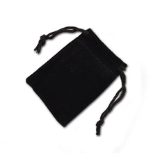 Load image into Gallery viewer, small black pouch with drawstrings. 
