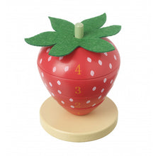 Load image into Gallery viewer, Reverse of stacking strawberry shows numbers from base to top of strawberry (1-4). 
