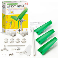 Load image into Gallery viewer, Picture shows box and contents. Top left in background is the box, foreground are the wind turbine parts. In the right background is an illustrated instructions sheet.

